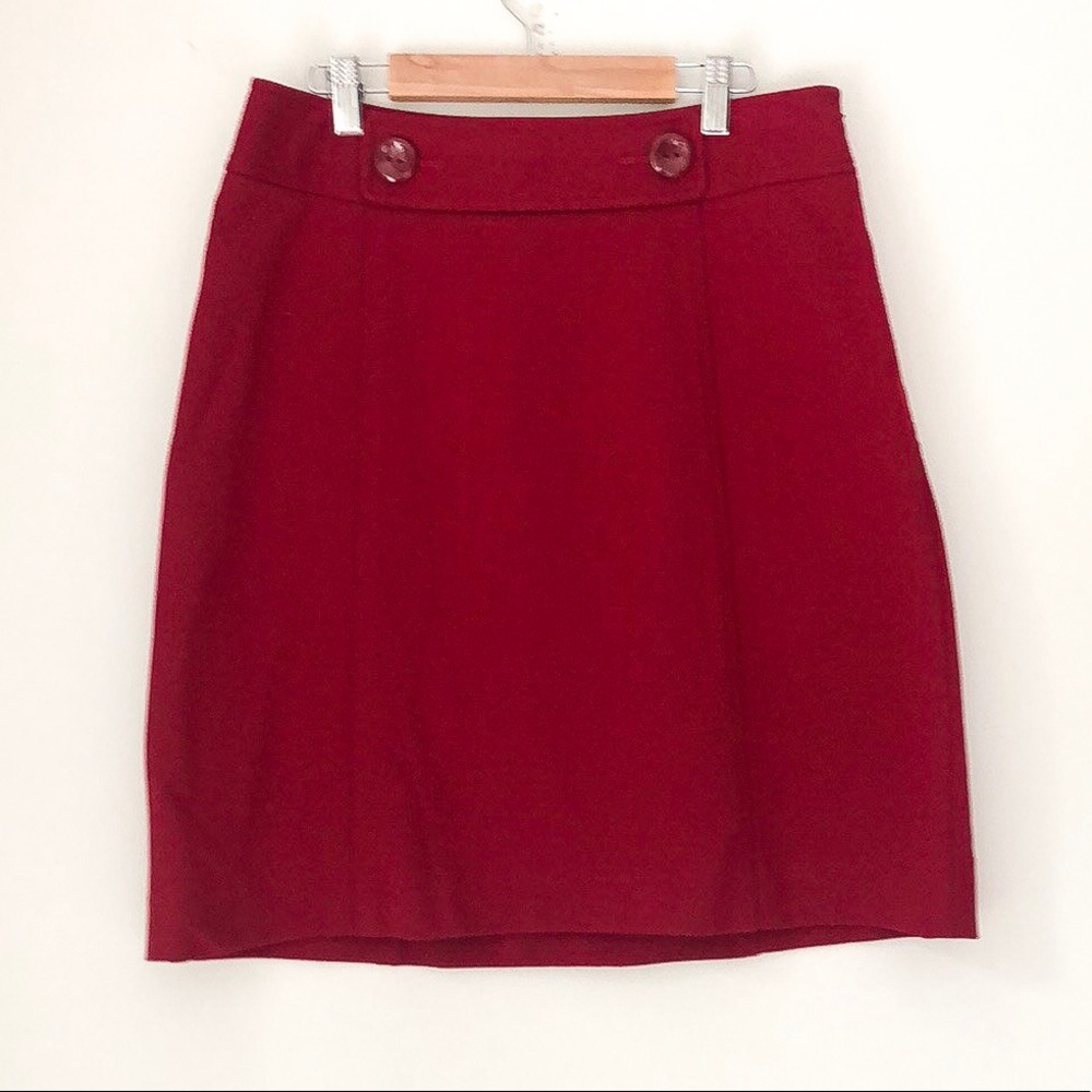 Ann Taylor Red Button Skirt Size 4